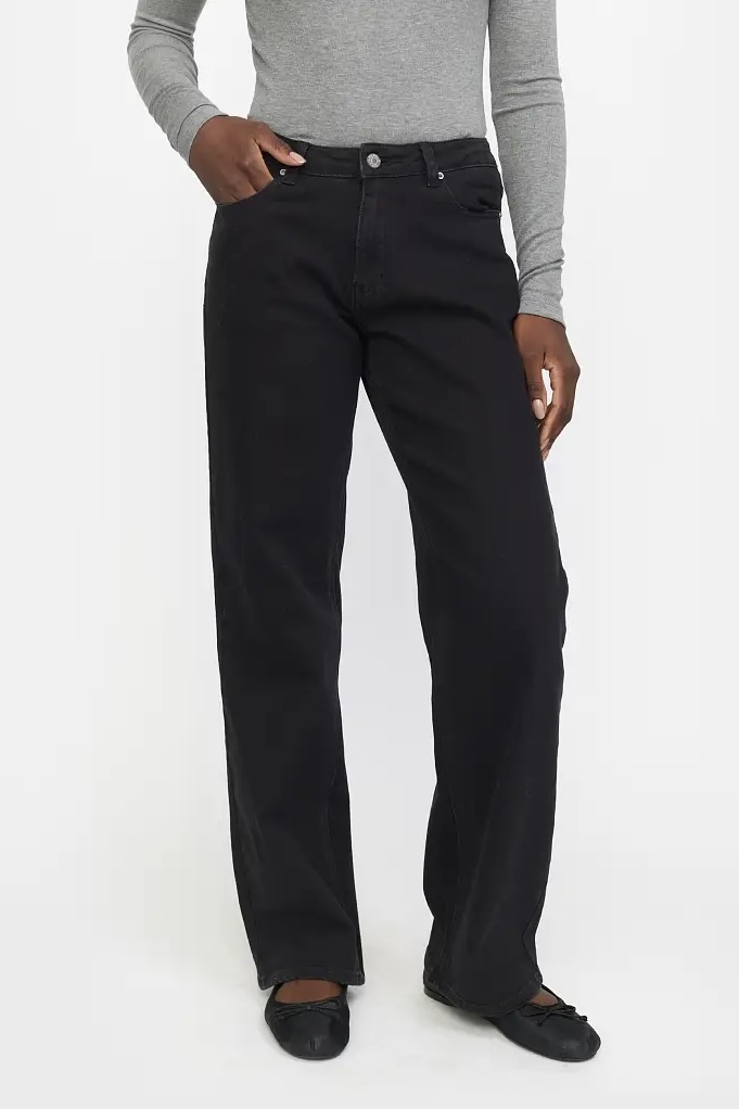 Soft Rebels - Willa Midwaist Wide Jeans Black