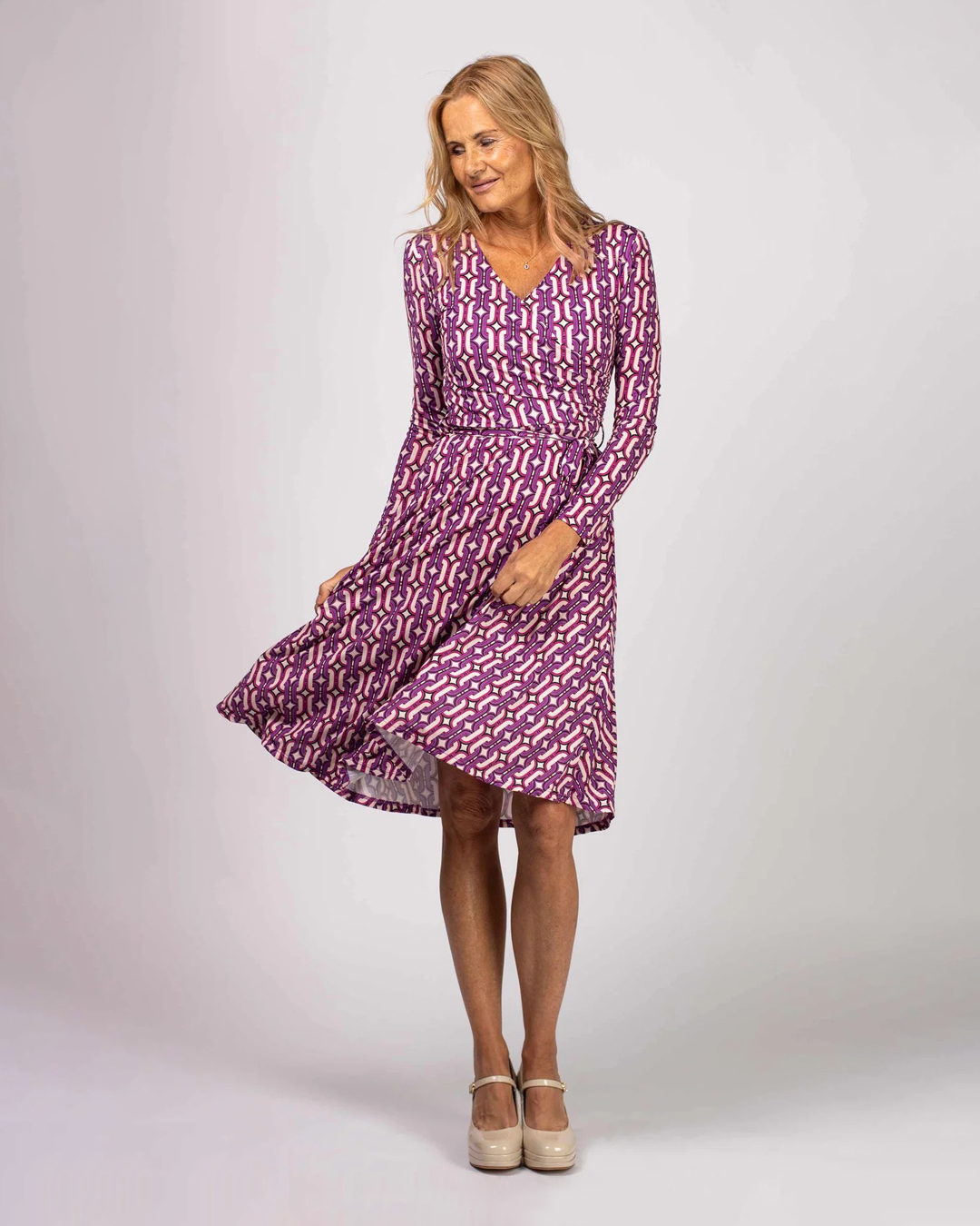 Klänning Marguerite purple/fuchsia chain - 5