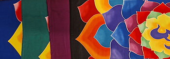 Väggbonad / Flagga, Handgjord Batik - Aum