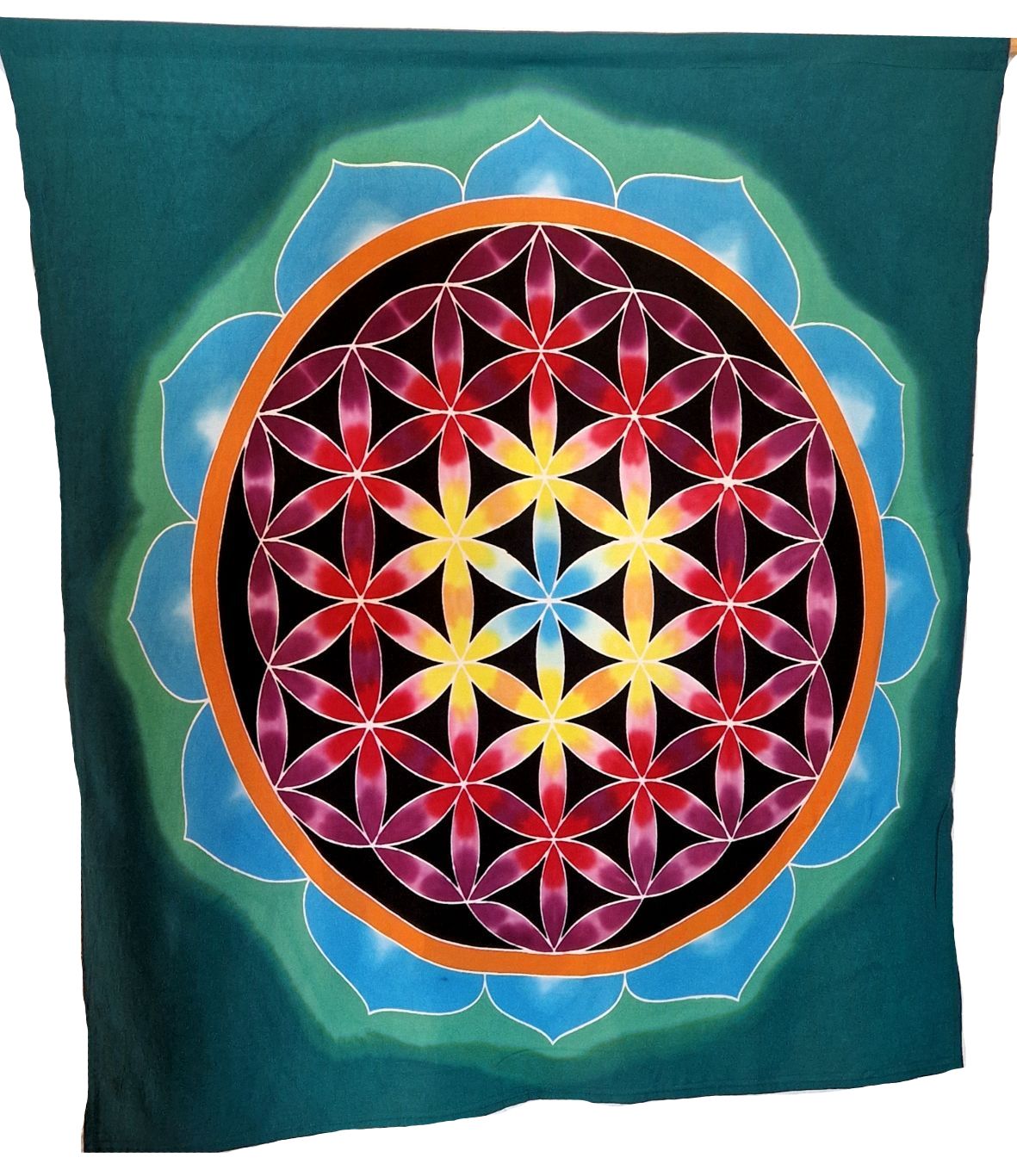 Väggbonad / Flagga, Handgjord Batik - Livets Blomma