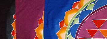 Väggbonad / Flagga, Handgjord Batik - Sri Yantra