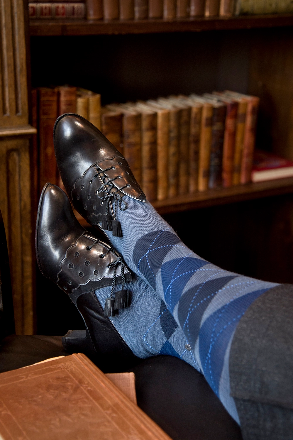 Argyle Wool Over-knees - 2