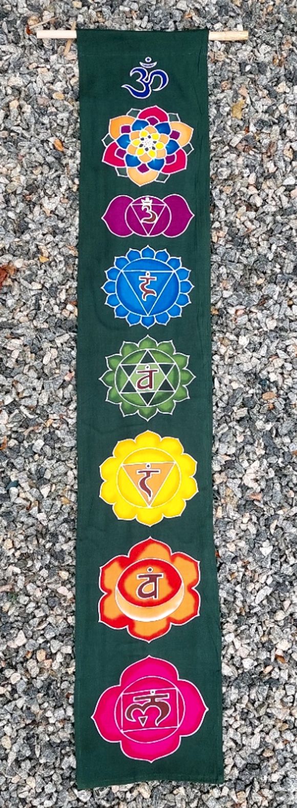 Väggbonad / Flagga, Handgjord Batik - Chakra