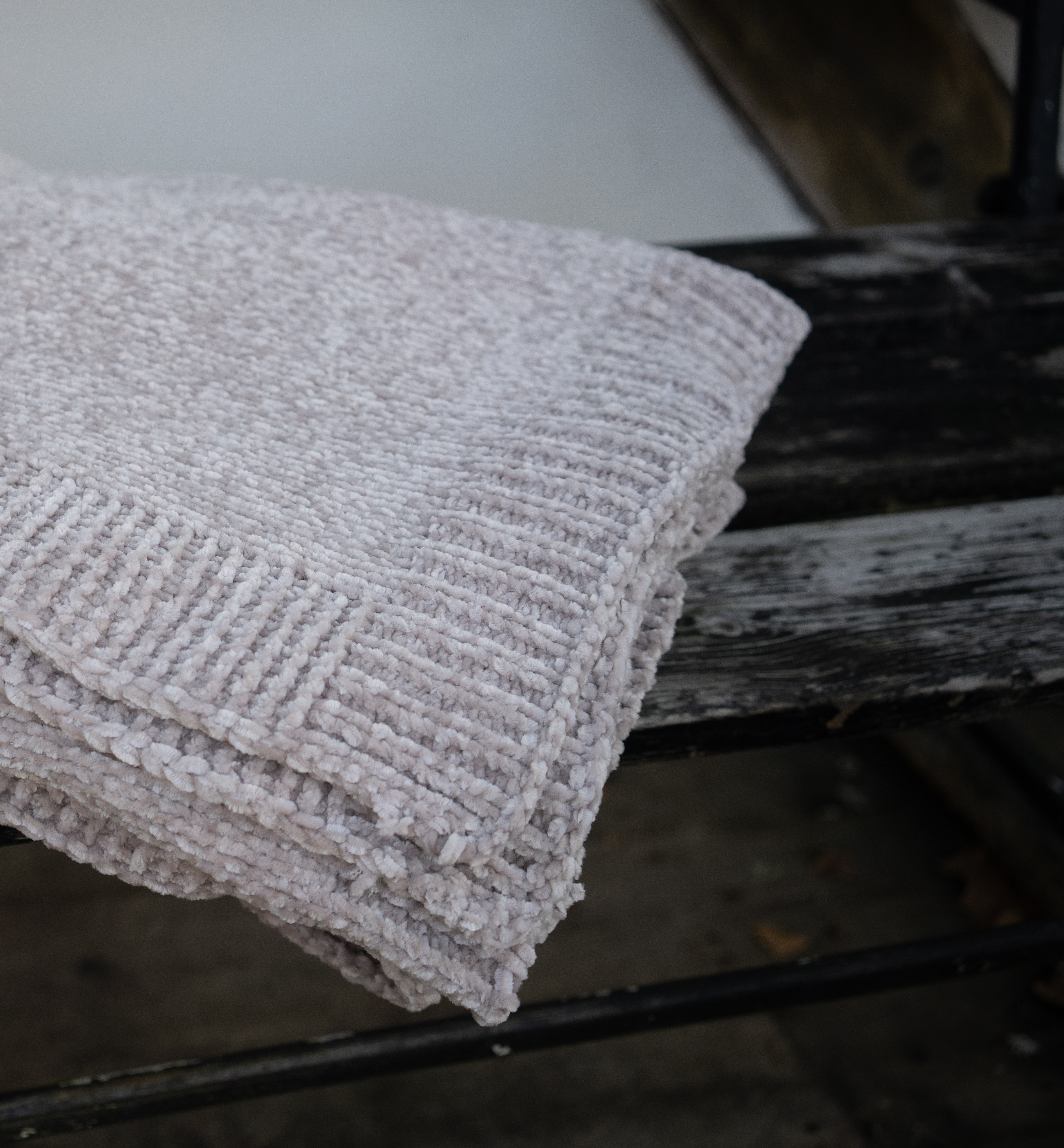 Pläd Chenille Beige, H.T Design - 3