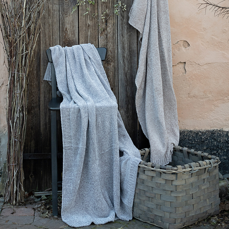 Pläd Chenille Beige, H.T Design - 2