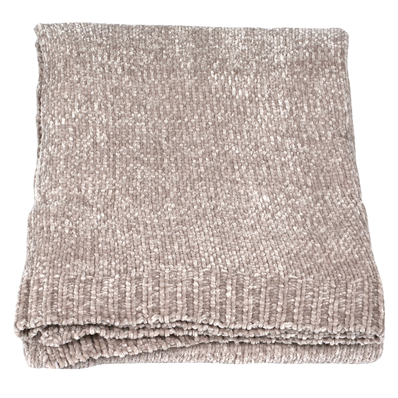 Pläd Chenille Beige, H.T Design