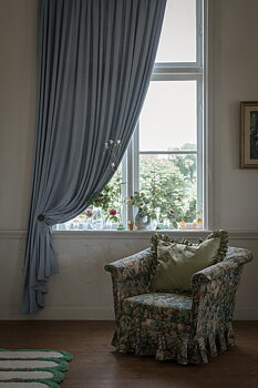 Gardin Velour Ljusblå Höjd 250 cm