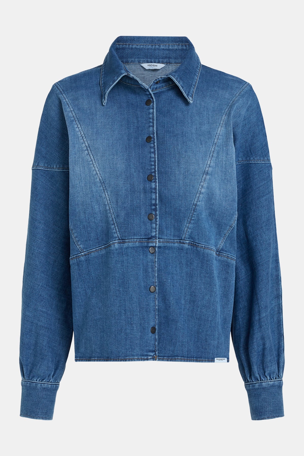 Penn & Ink NY - Denim Blouse Blue - 5