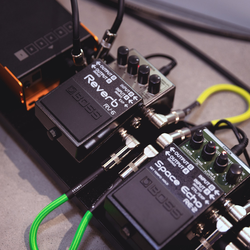 Pedalboard Patch Cable | Set of 4 angled Jack TS | 0.3 m - 3