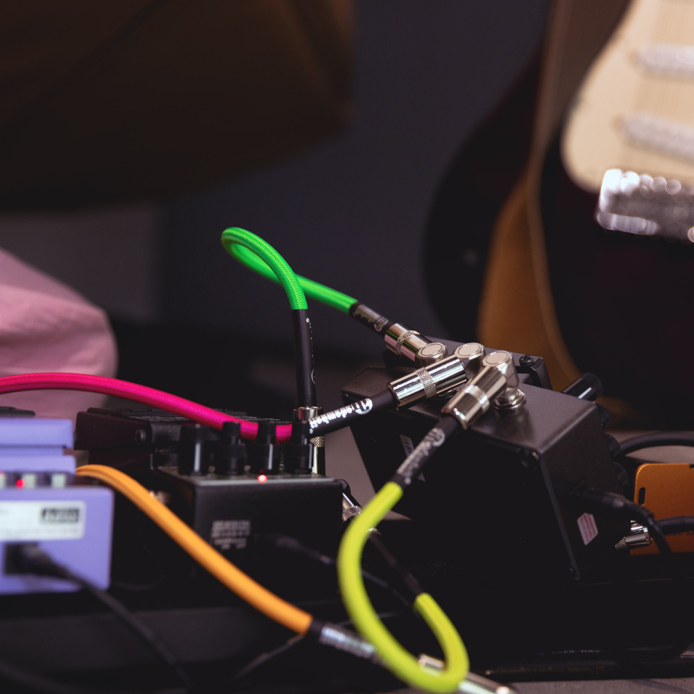 Pedalboard Patch Cable | Set of 4 angled Jack TS | 0.3 m - 2