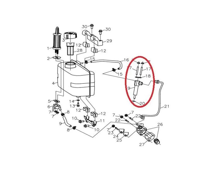Munstycke Loncin diesel LC178FD