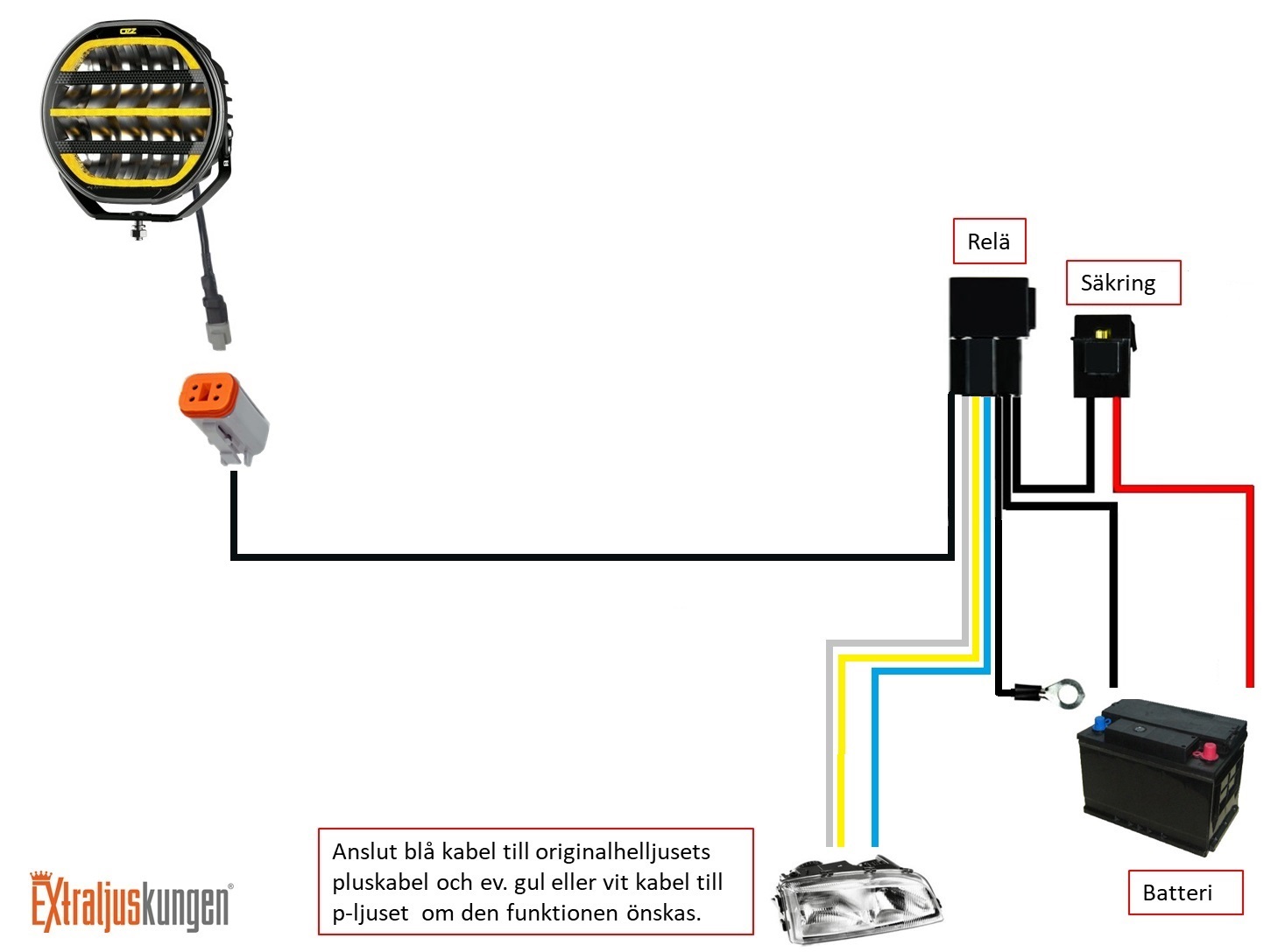 Relækabelsæt med 1 x 4-Pin DT-kontakt 80A - 2