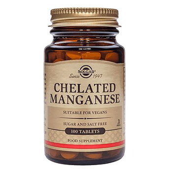  Chelated Manganese, 100 tabl  Solgar