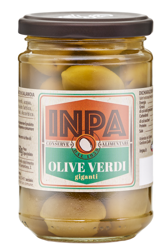 Inpa, Stora gröna oliver "Giganti" - 280g