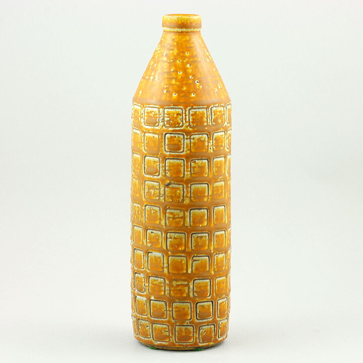Gunnar Nylund (1959) Brown Vase with Square Relief 25 cm