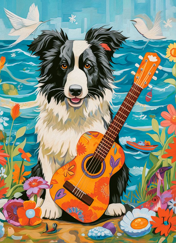 Collie, Guitar and the Sea, 100-bitarspussel (B-111268)