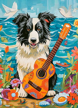 Collie, Guitar and the Sea, puslespil med 100 brikker (B-111268)