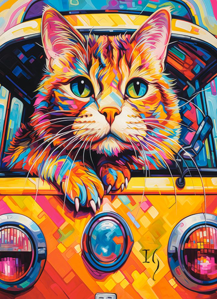 Cat Bus Travel, 100-bitarspussel (B-111275)