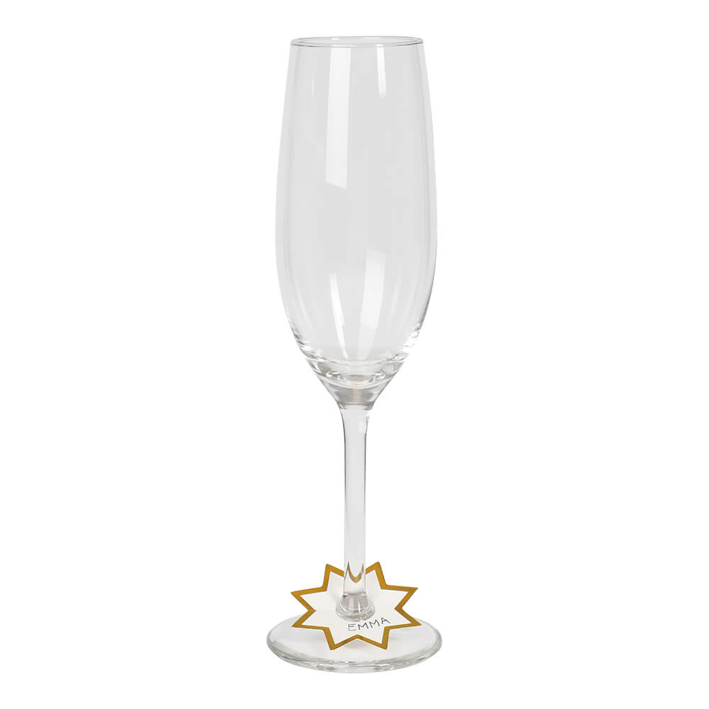 Champagneglas tags - Stjärnor -3