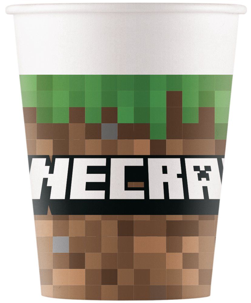 Engångsmugg, papp, Minecraft 200 ml 8 st