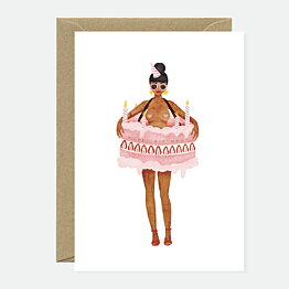 Girl with a Cake card