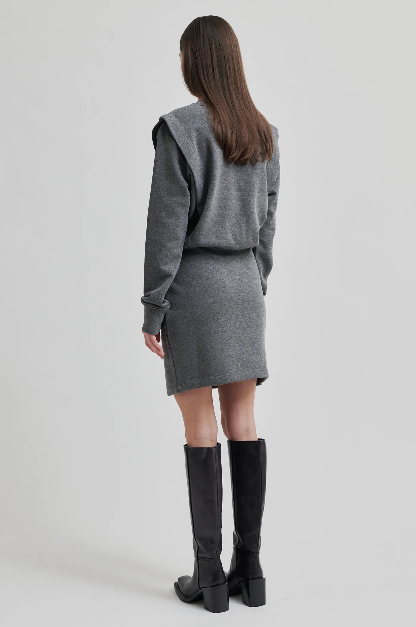 Second Female  Abadell Sweet Dress, Dark Grey Melange - 3