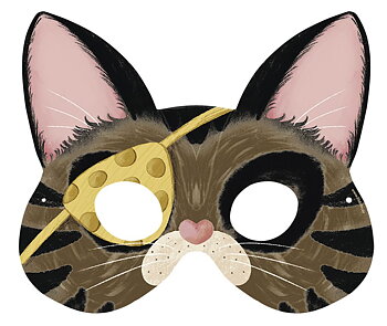 Masker (og skattejagt), Kat og mus, sæt med 5 stk.