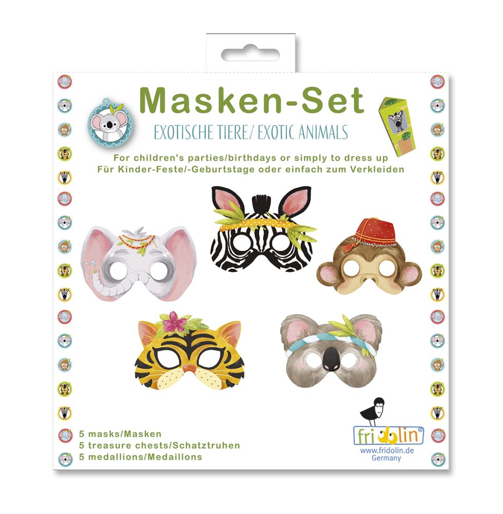 Masker (og skattejagt), Jungledyr, sæt med 5 stk.