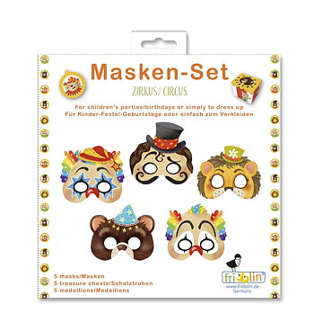 Masker (og skattejagt), Cirkus, sæt med 5 stk.
