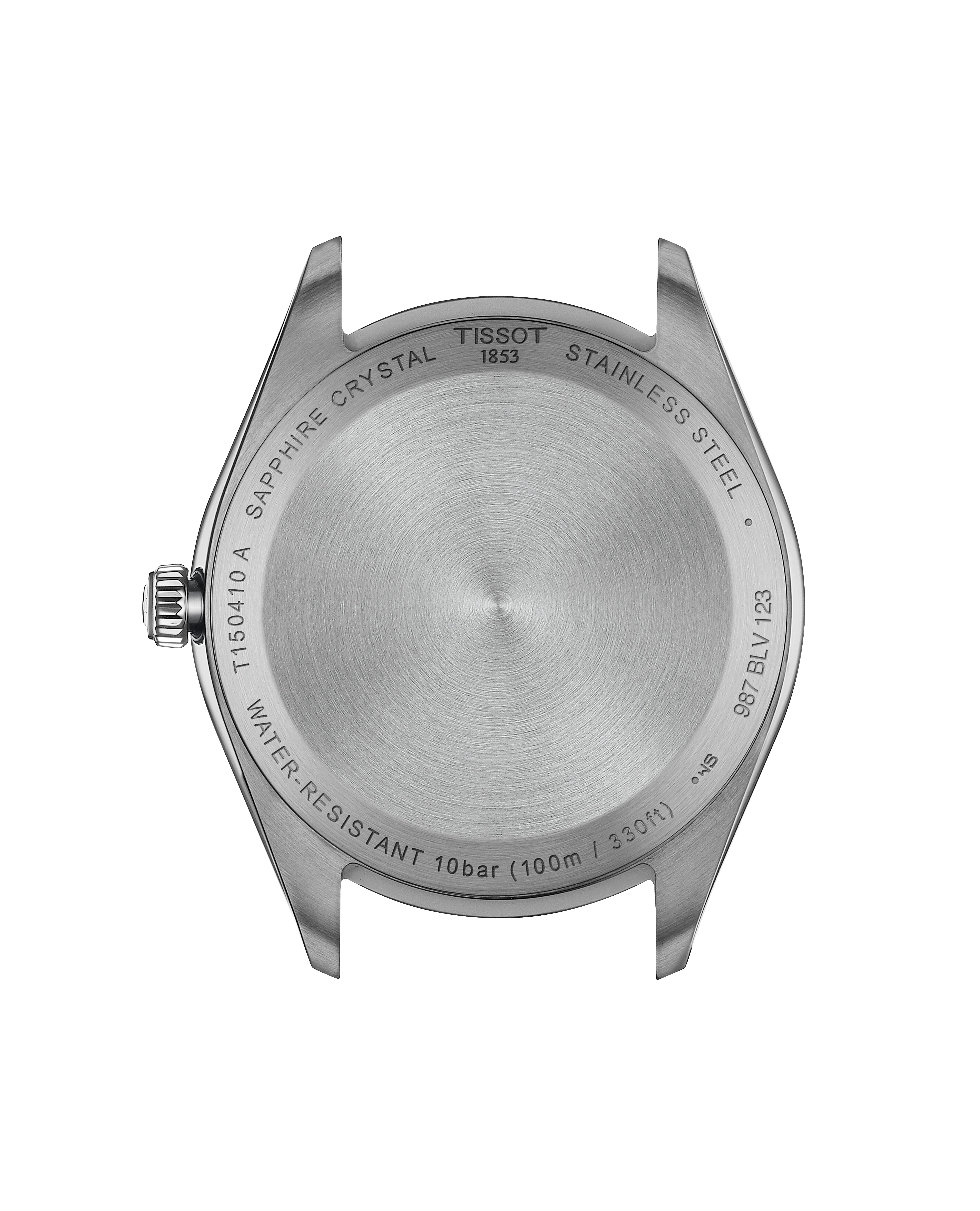 T150.410.16.031.00 Tissot PR 100 40 silver med läderband baksida