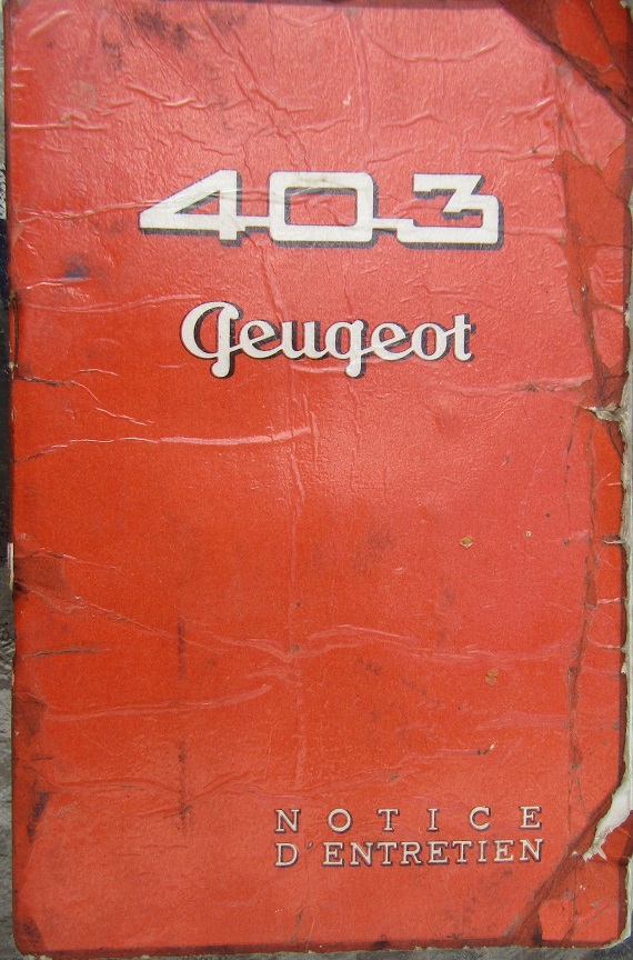 1956 Peugeot 403 Instruktionsbok fransk