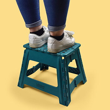 Folding stool, SOS, Petrol blue, hopfällbar pall