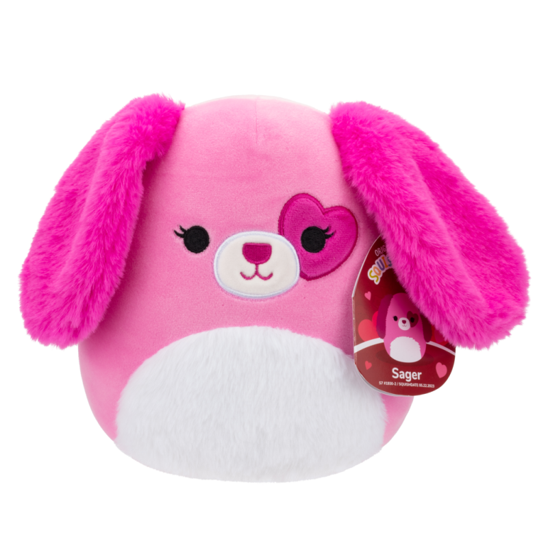 Squishmallows 19cm Heart Sager Dog