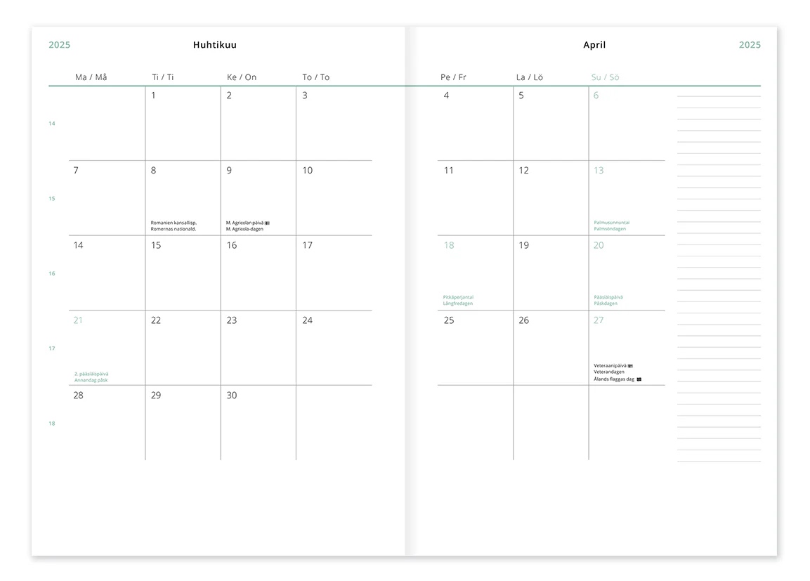 Mysbod.se - Mumin Kalender 2025 - Veckoplanerare