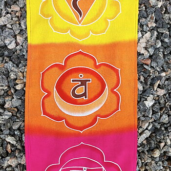 Väggbonad / Flagga, Handgjord Batik - Chakra Multi