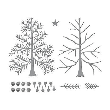 Faux Embroidered Spruce Etched Dies - 2