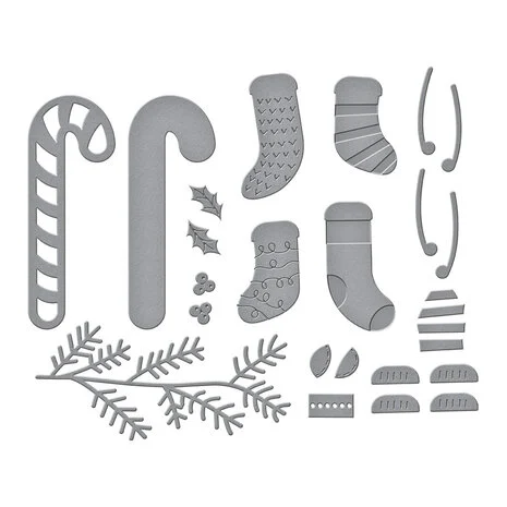 Faux Embroidered Stockings Etched Dies  - 3