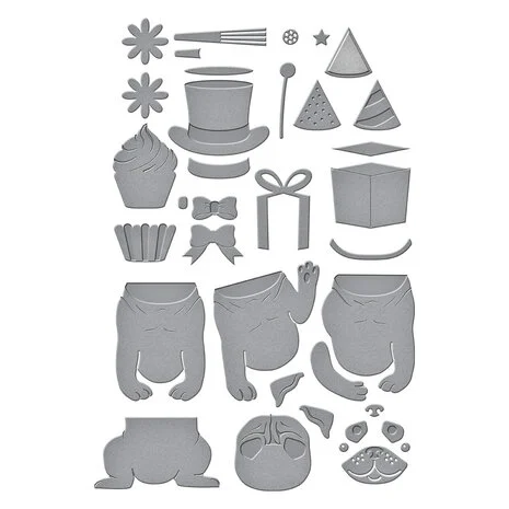 Party Puggles Etched Dies  - 3