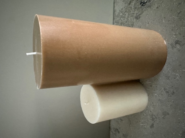 BEIGE  Blockljus SVANEN 100%  stearin 9,6X20 cm - 3