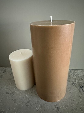 BEIGE Pillars SWAN-label 100% stearin 9,6x20cm
