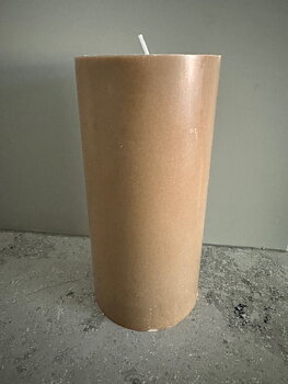 BEIGE  Blockljus SVANEN 100%  stearin 9,6X20 cm