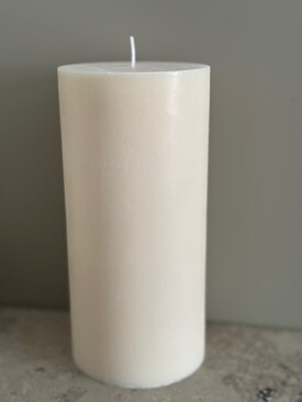 IVORY  Pillars SWAN-label 100% stearin 9,6x20cm