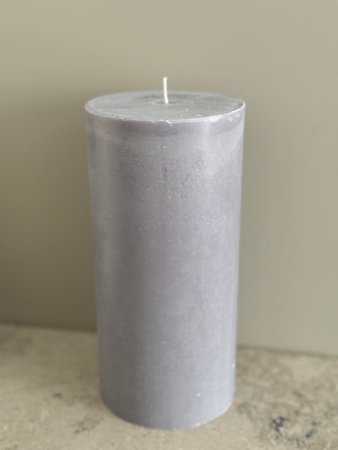 GRÅ  Blockljus SVANEN 100%  stearin 9,6X20 cm