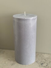 GREY  Pillars SWAN-label 100% stearin 9,6x20cm