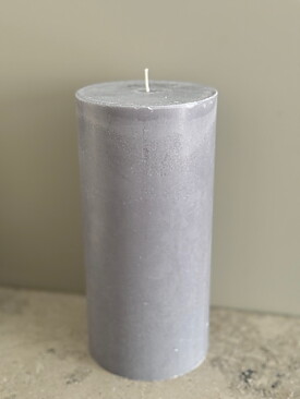 GREY  Pillars SWAN-label 100% stearin 9,6x20cm