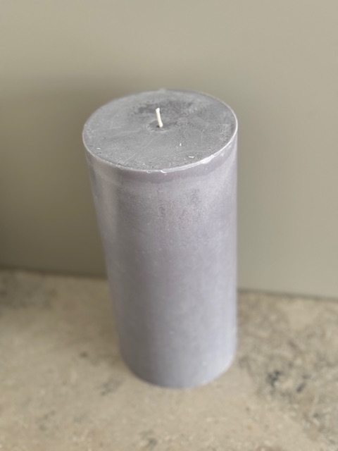 GRÅ  Blockljus SVANEN 100%  stearin 9,6X20 cm - 2