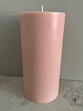 LIGHTPINK Pillars SWAN-label 100% stearin 9,6x20cm