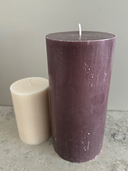 DARK LINEN Pillars SWAN-label 100% stearin 9,6x20cm