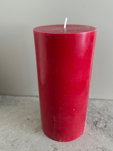 DARKRED Pillars SWAN-label 100% stearin 9,6x20cm - 2