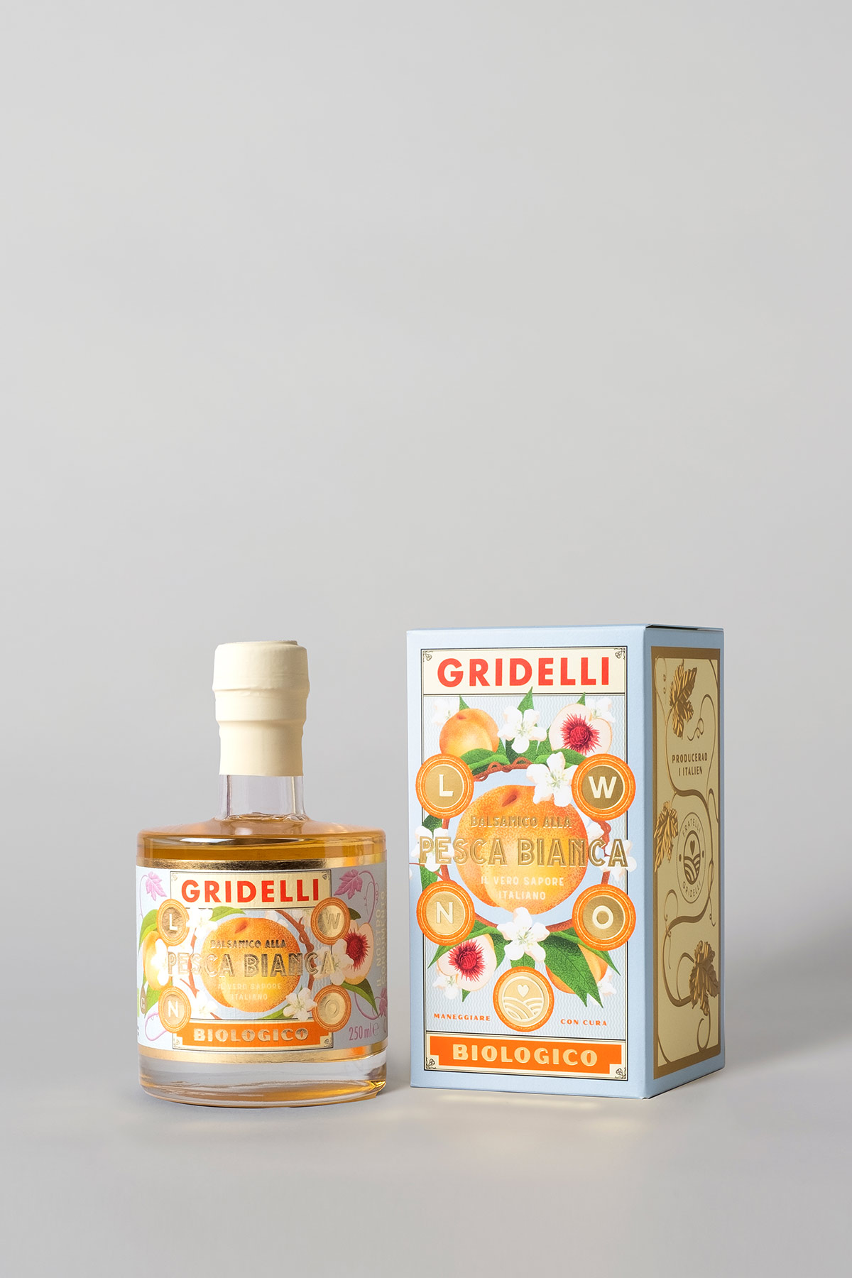 GRIDELLI Balsamico vinegar, Pesca Bianca, Ekologisk  - 2